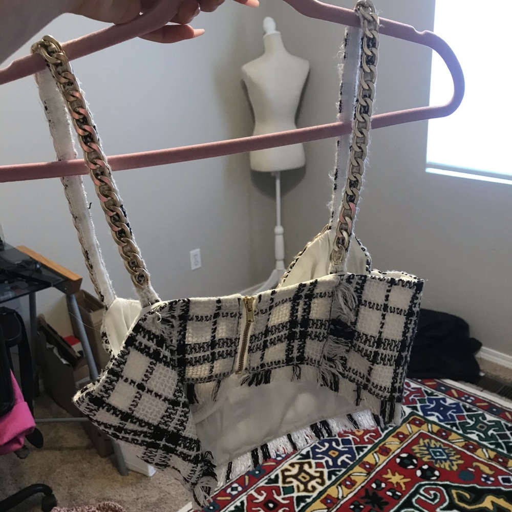 Nbd Mariska Bustier Top in White & Black - Picture 5 of 5